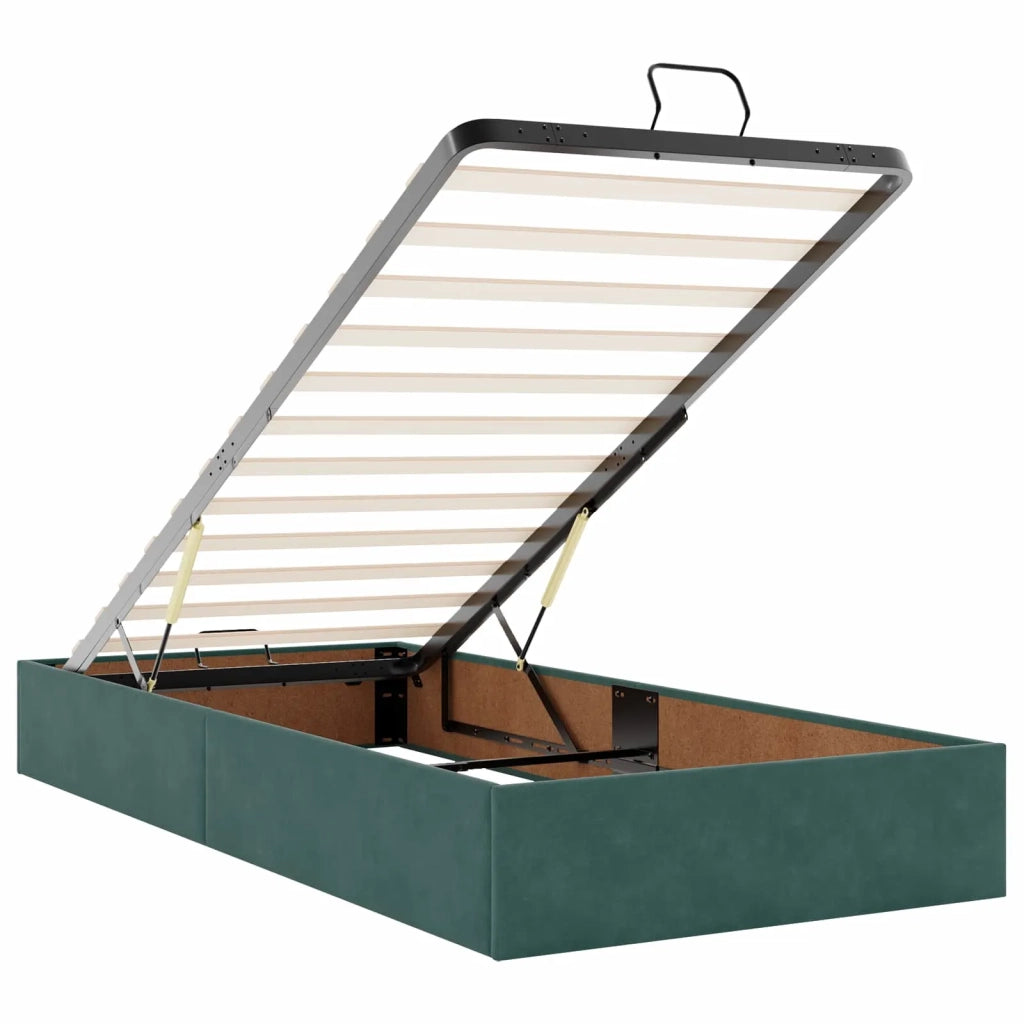 Letto Ottomano con Materasso e LED Verde Scuro 200 x 200 cm 3457341