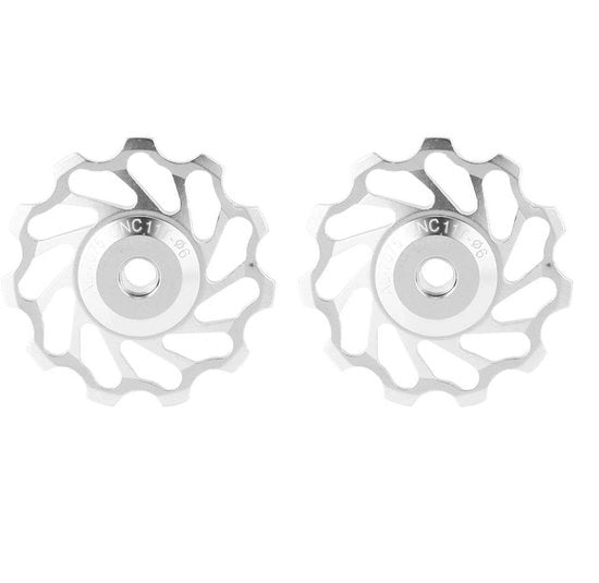 Sistema di connessione in alluminio - 2 pezzi - Puleggia guida/ruota di deriva - 11T/13T - Lame ceramica - Duraturo e inox - Derailleur