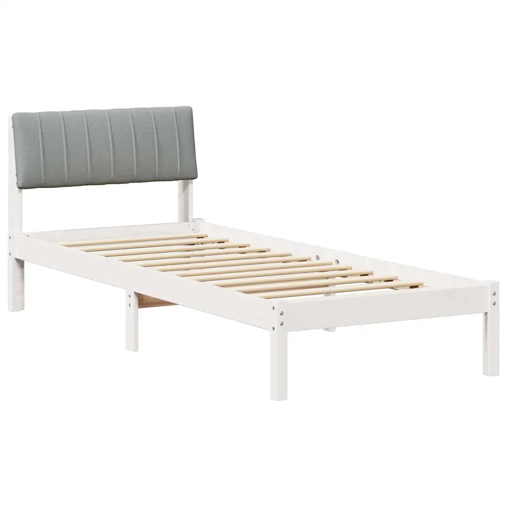 Struttura del Letto Bianco e grigio chiaro 75 x 190 cm