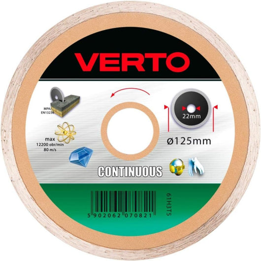 Topex 61h3t5 disco diamantato, 1 125 x 22,2 mm, bordo continuo