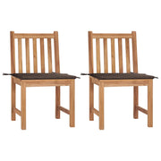 Sedie da Giardino 2 pz con Cuscini in Legno Massello di Teak cod mxl 25170