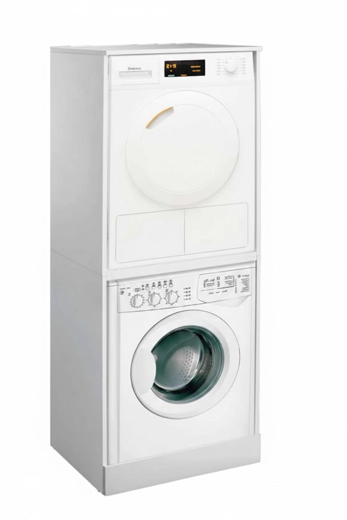 Mobile Coprilavatrice e Asciugatrice a Colonna DH Nobilitato Idrofugo Bianco L 70,3 x P 60,6 x H 179