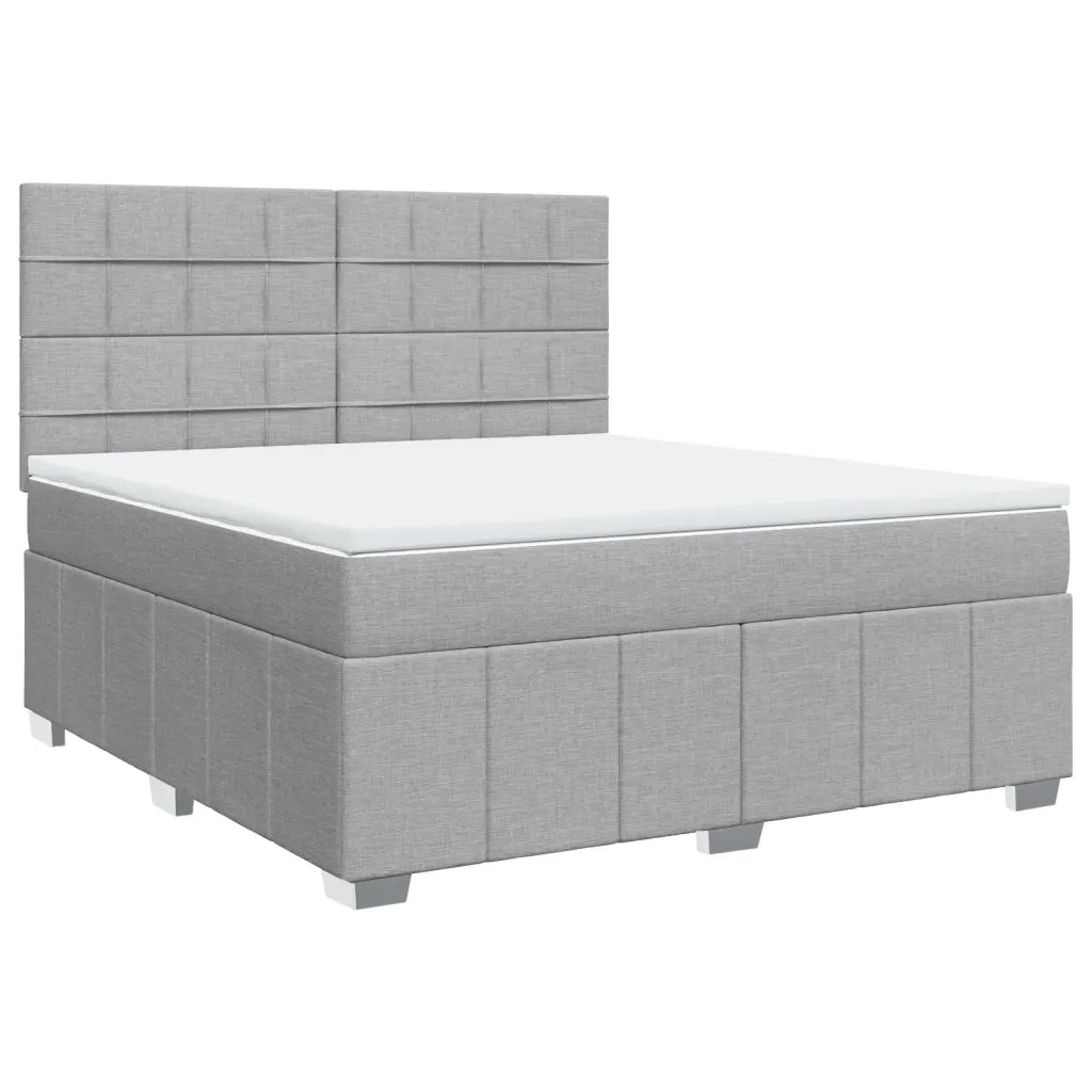 Giroletto a Molle con Materasso Grigio Chiaro180x200 cm Tessuto