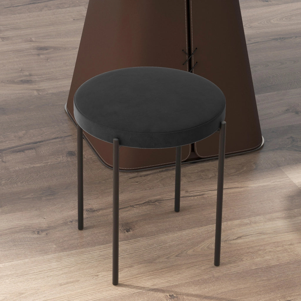 Set di 4 sgabelli da cucina 41.5x41.5x46 cm impilabili in metallo nero