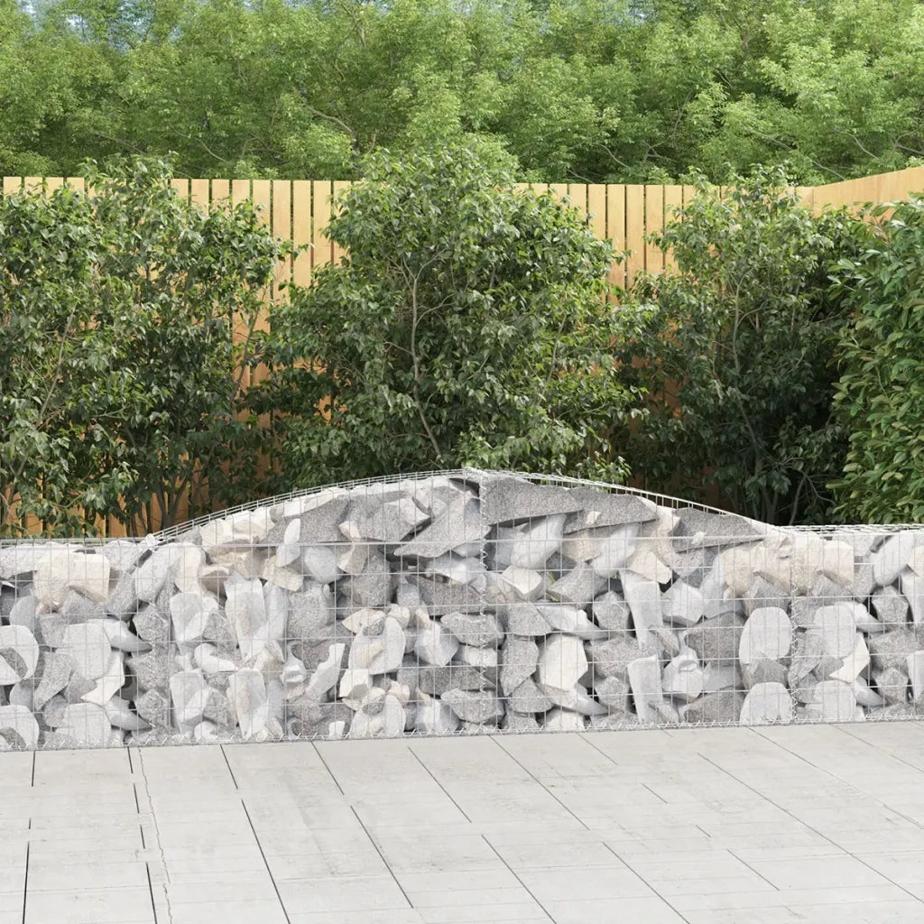 Cesti Gabbioni ad Arco 8 pz 400x30x60/80 cm Ferro Zincato 3146846