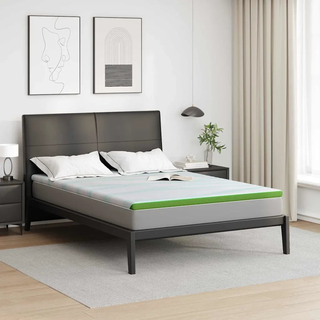 Topper per materasso Bianco e Verde 160 x 200 cm CFW2659814