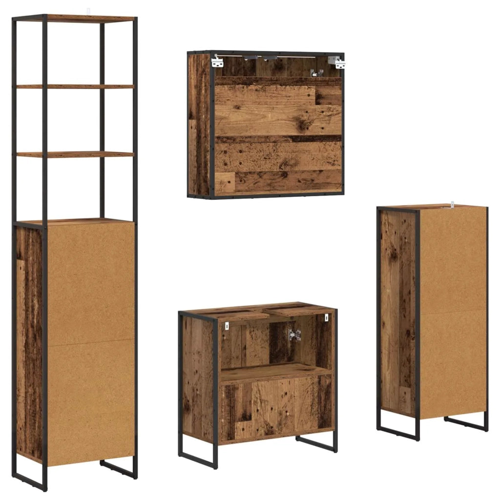 Set di mobili per il bagno Legno vecchio Legno multistrato 3403056