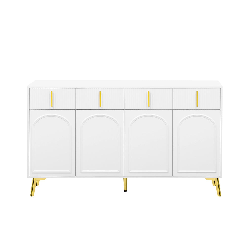 Buffet 4 porte 4 cassetti - Xylo - MDF bianco laccato
