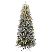 Albero di Natale | Decorazioni natalizie Artificiale con 150 LED e Neve Fioccata 150 cm