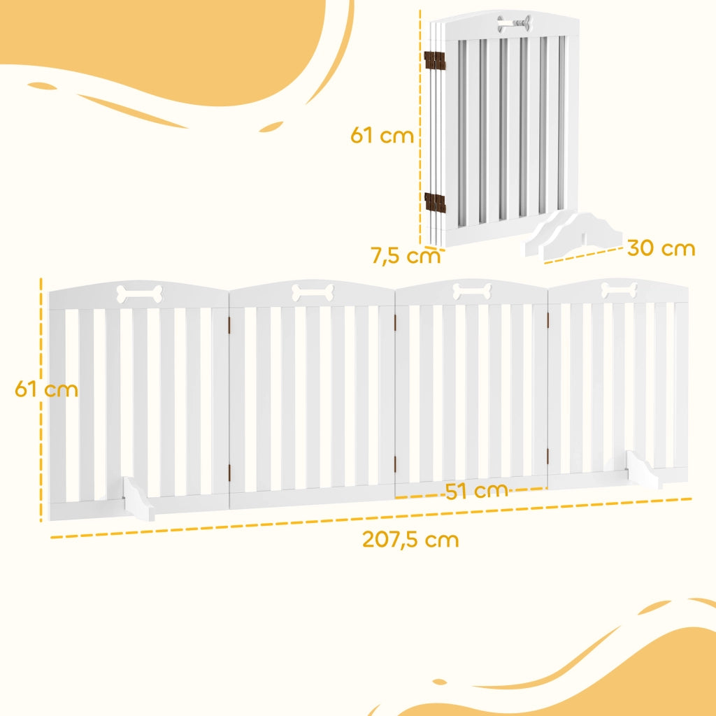 Cancello per Cani Pieghevole ¨C Zephmum ¨C Bianco 207,5 cm