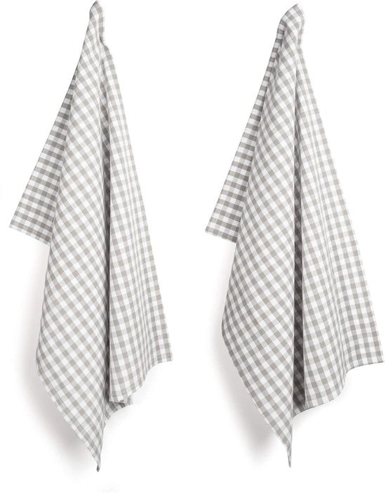 Set di tovaglie per la cucina 8 pezzi - Tovaglie di alta qualità - 100% cotone - Motivo a quadrettini - Prelevato - 45 x 70 cm
