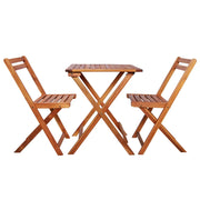 Set da Bistrot 3 pz Pieghevole in Legno Massello di Acacia 44015