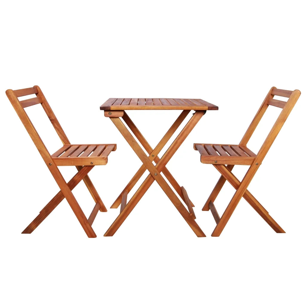 Set da Bistrot 3 pz Pieghevole in Legno Massello di Acacia 44015