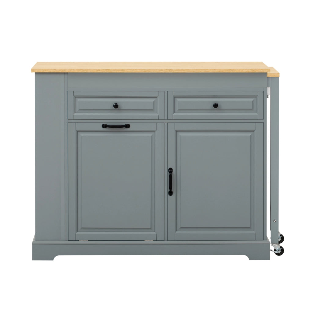 Mobile contenitore da cucina con 2 cassetti e ripiano regolabile - per cucina - in MDF - grigio