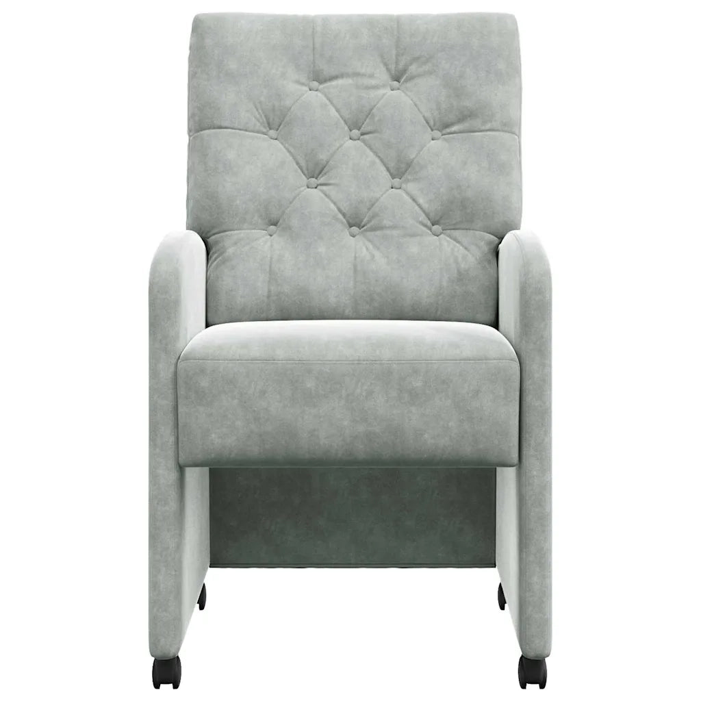 Sedie da Pranzo con Ruote 2 pcs Grigio chiaro 58 x 67 x 97 cm