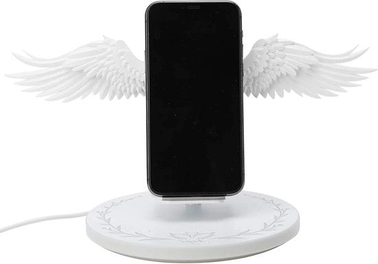 Caricatore wireless universale da 10 W massimo, stile ala angelo, carica rapida per smartphone.