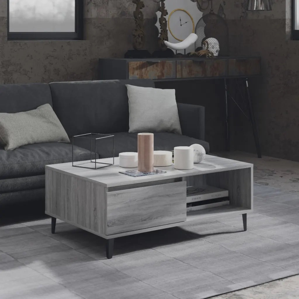 Tavolino da Salotto-Tavolino da soggiorno-Tavolo Grigio Sonoma 90x60x35 cm in Truciolato