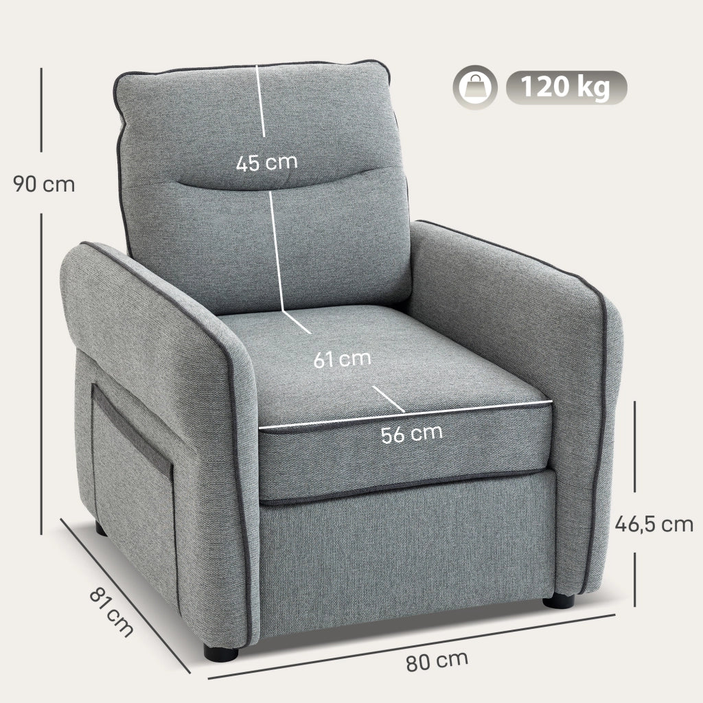 Divano 1 posto in velluto ¨C zephmum ¨C 80x81x90 cm grigio