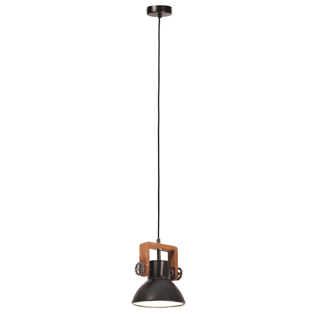 vidaXL Lampada a Sospensione Industriale 25 W Nera Rotonda 19 cm E27