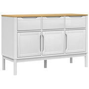Credenza | Madia | Buffet da pranzo | Armadio da pranzo FLORO Bianca 114x43x74 cm in Legno Massello di Pino