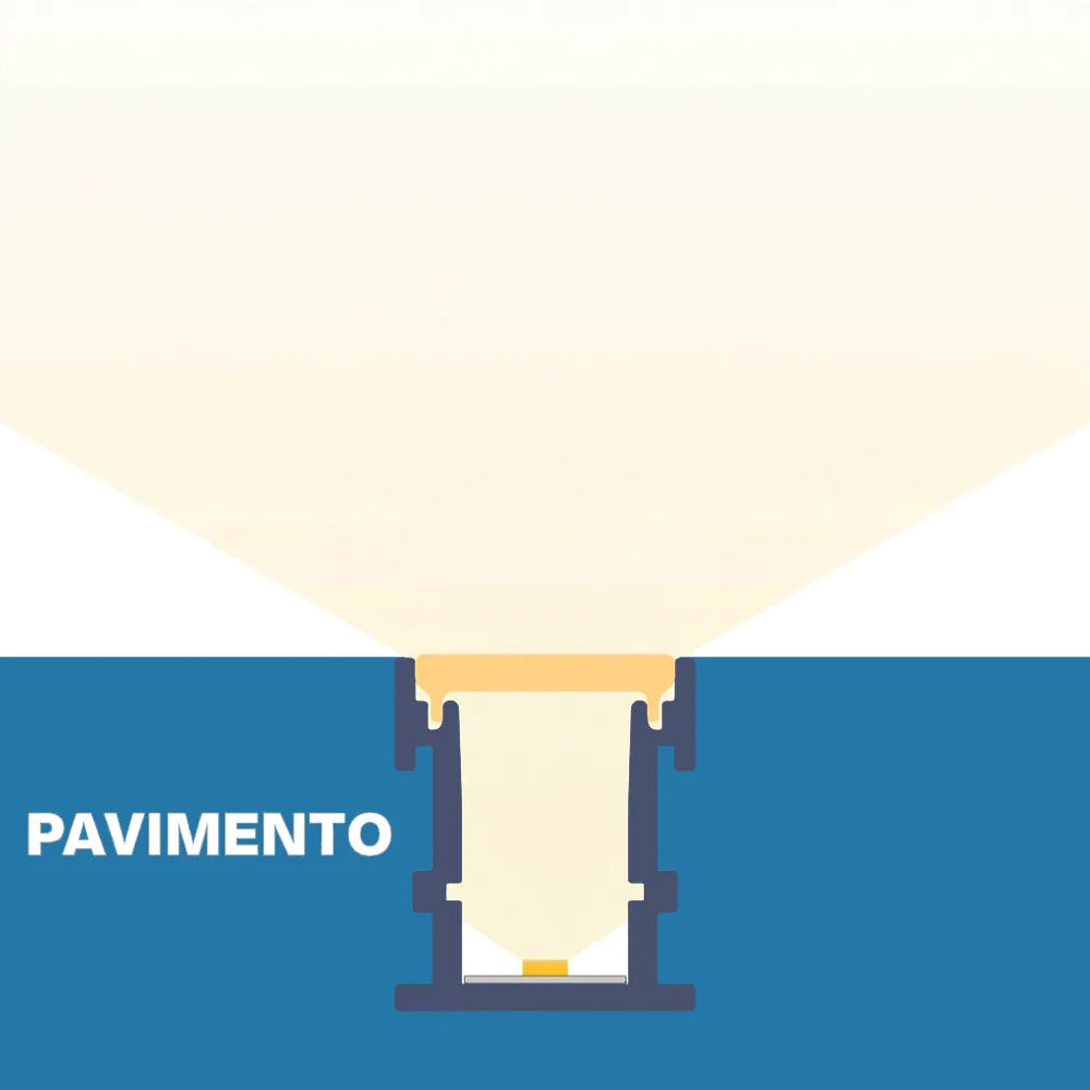 Profilo calpestabile in alluminio silver 2mt per incasso a pavimento