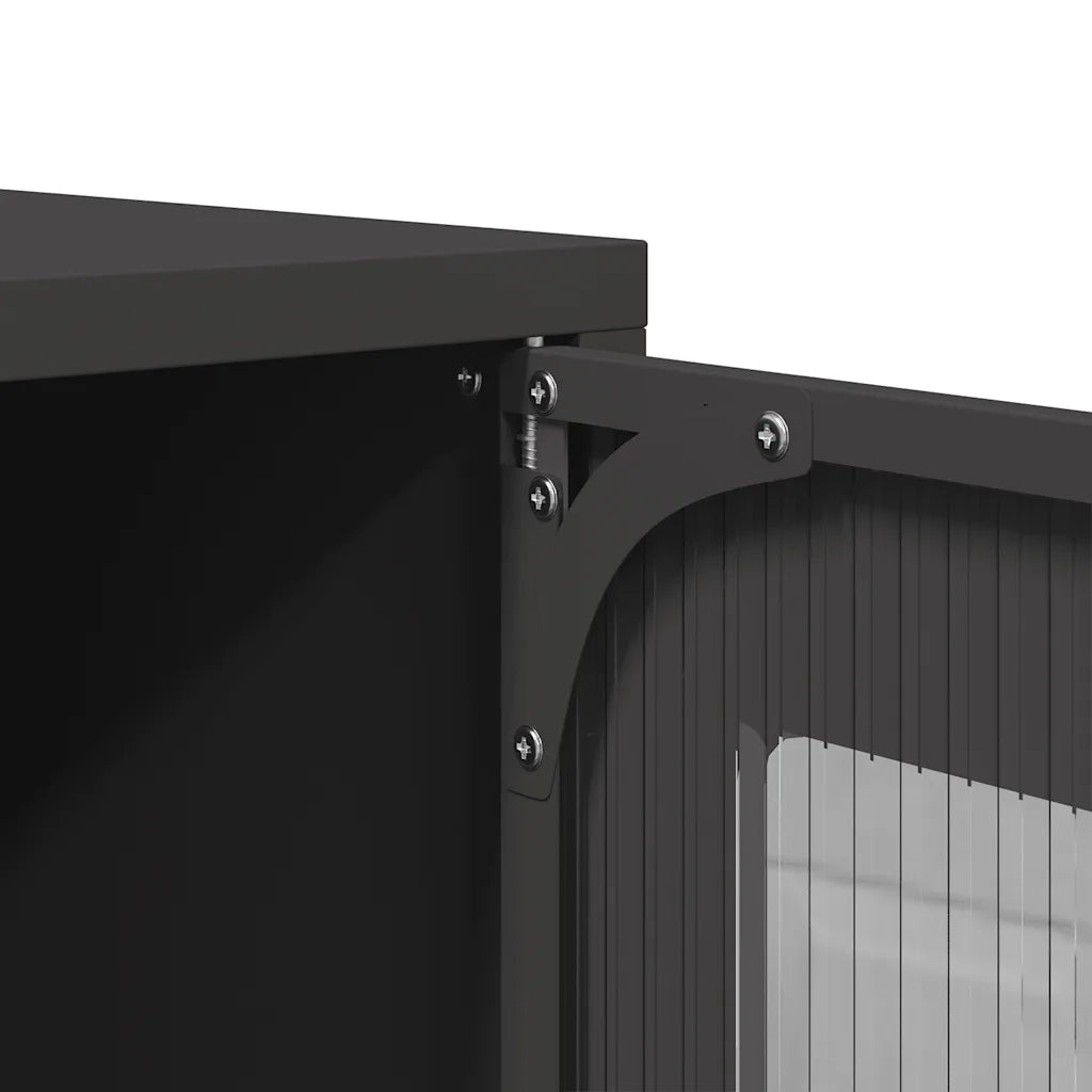 vidaXL Credenza Nera 68x39x107 cm in Acciaio