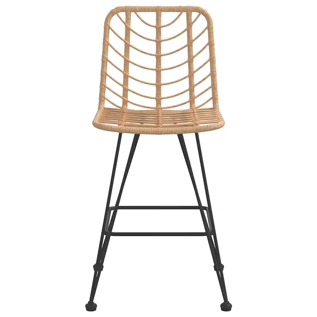 Sgabelli da Bar 2 pz 45x56x103,5 cm Rattan PE e Acciaio cod mxl 8925
