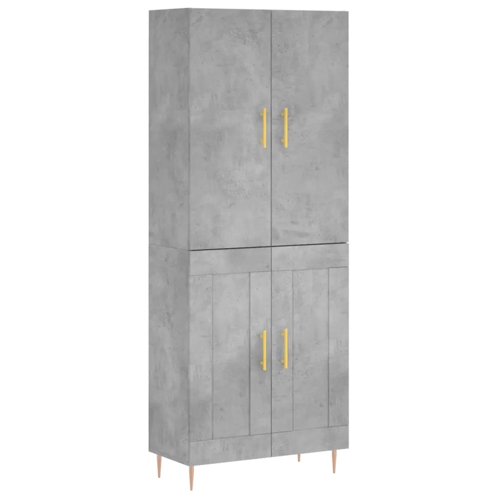 Credenza-Buffet-Armadio da cucina Grigio Cemento 69,5x34x180 cm in Legno Multistrato 426666