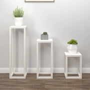 Set Supporti per Piante 3 pz Bianco in Legno Massello di Pinocod mxl 102317
