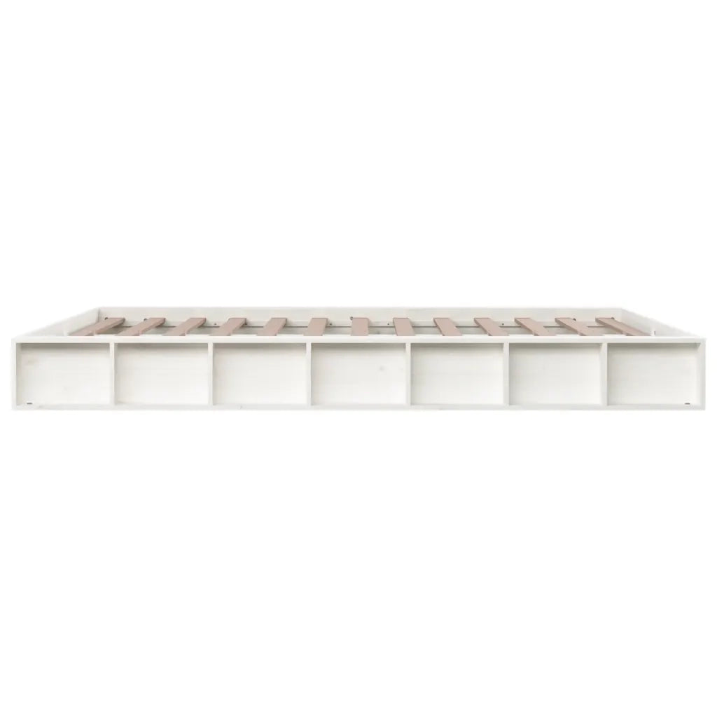 Giroletto-Struttura Letto Bianco 200x200 cm in Legno Massello 975958