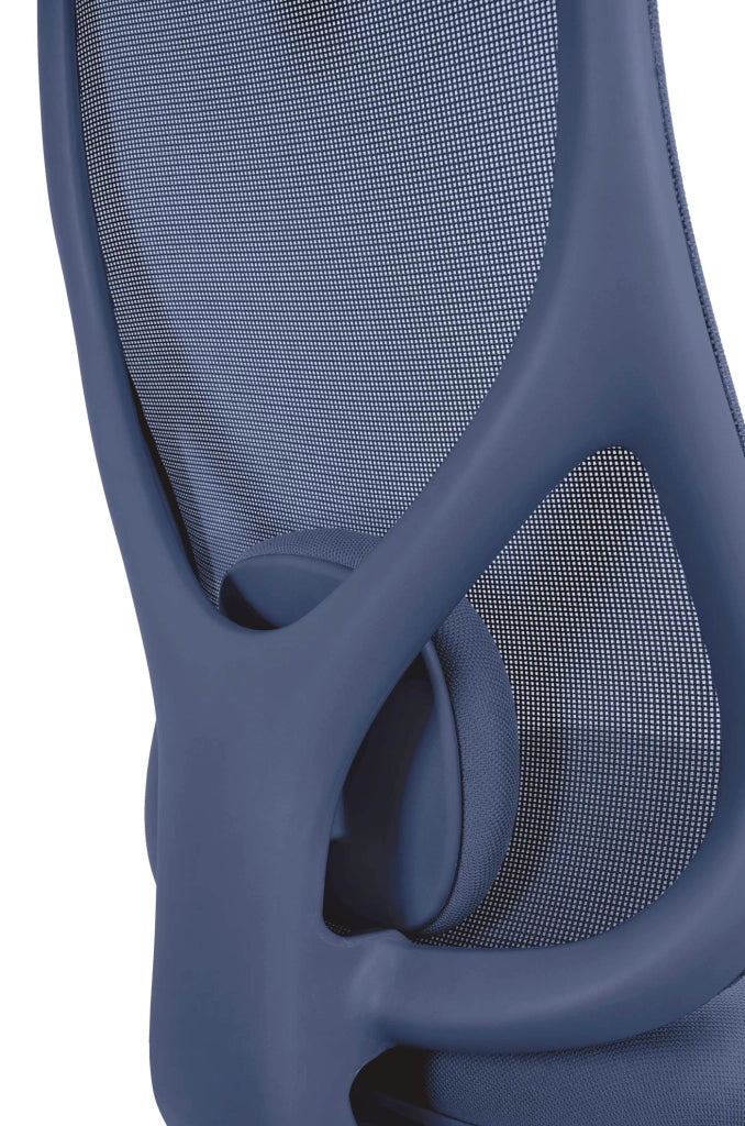 Sedia studio Hispanohogar altezza regolabile in tessuto blu
