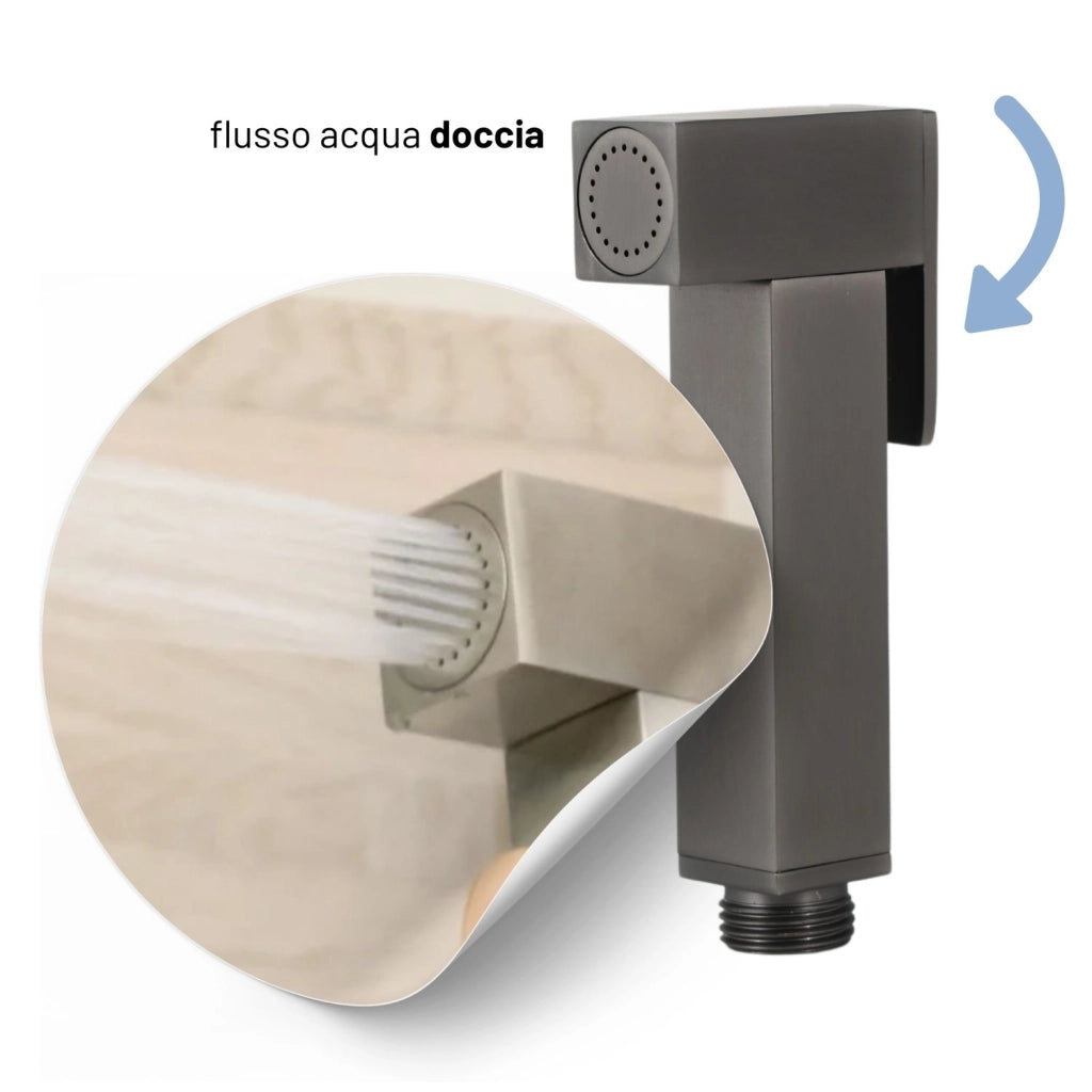 Idroscopino wc doccetta ottone portatile shutoff monogetto con leva ogomondo kit *** finitura- canna di fucile quadro...