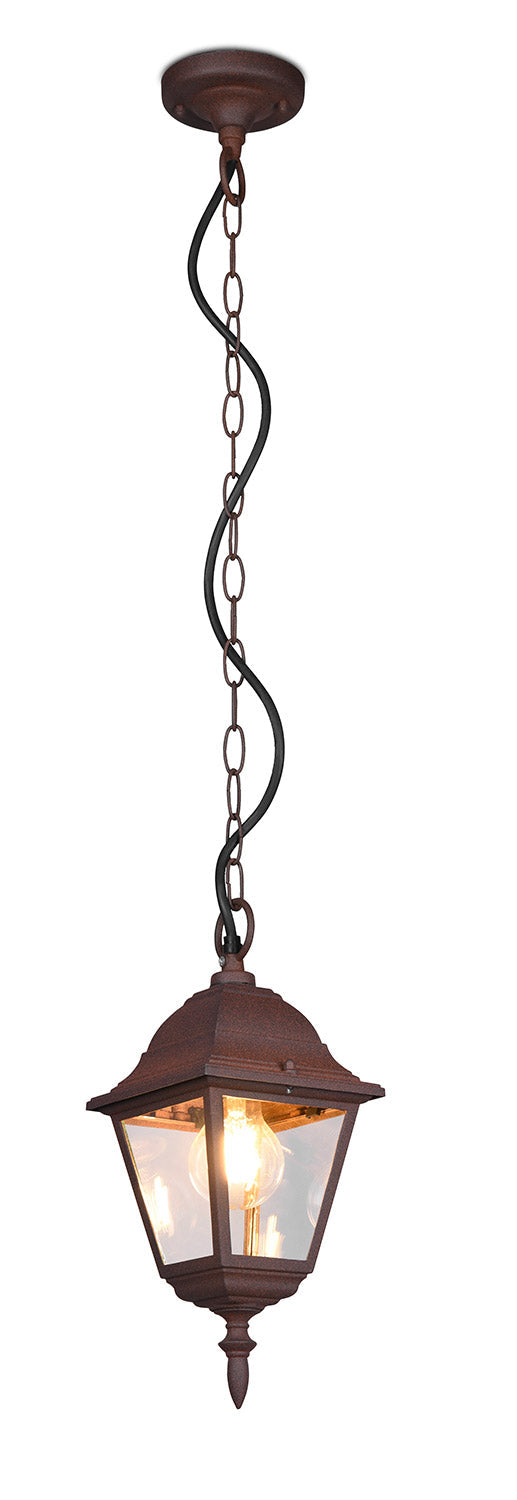 Lampada a Sospensione da Esterno Attacco E27 in Alluminio Ruggine