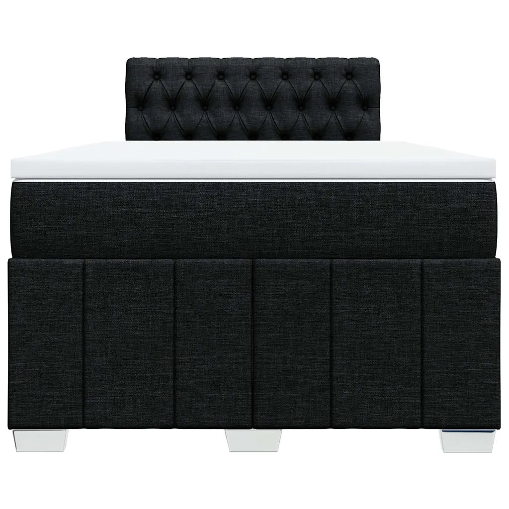 Giroletto a Molle con Materasso Nero 120x200 cm in Tessuto