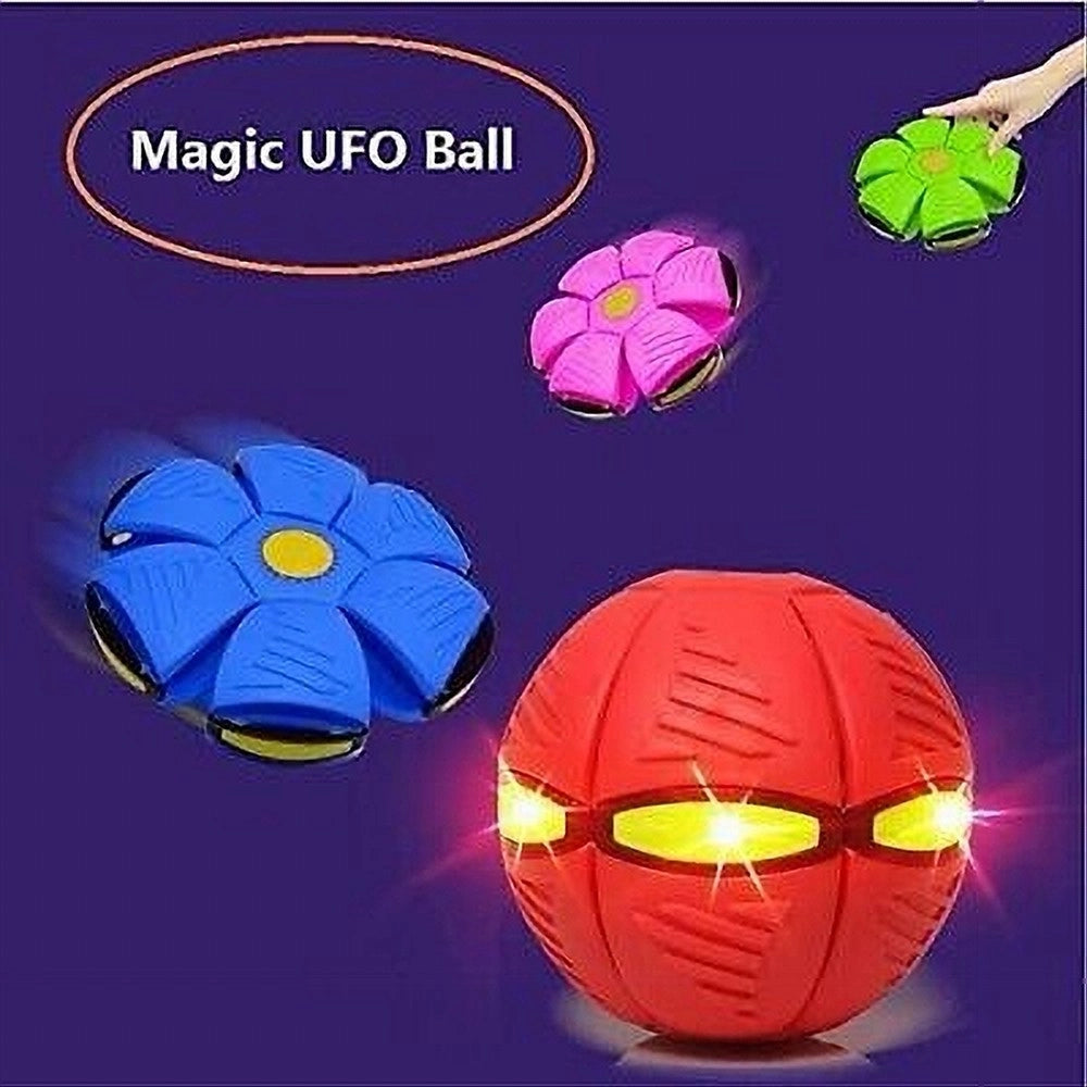 Trade Shop - Palla Magica Volante Si Trasforma In Frisbee Con Luce Led Per Bambini Animali -