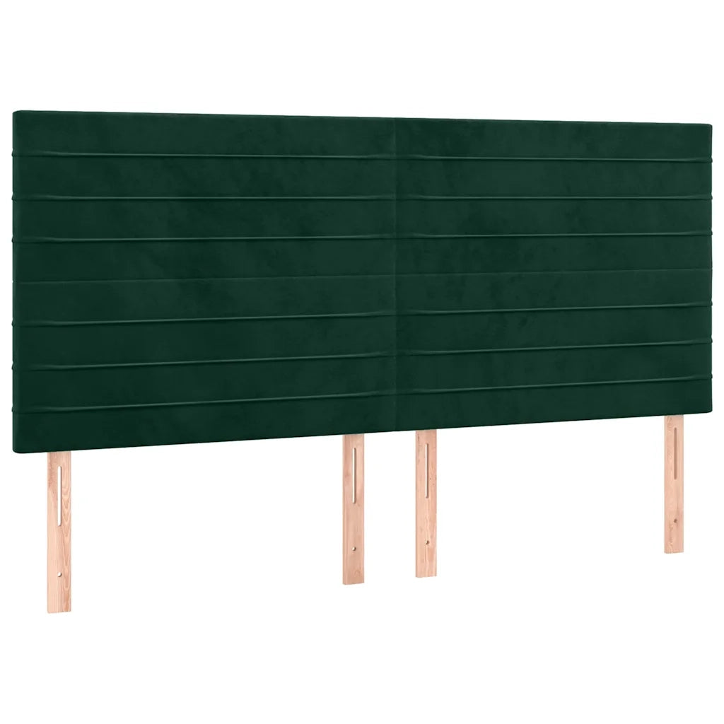 Testiera | Testata Verde Scuro 200x5x118/128 cm Velluto