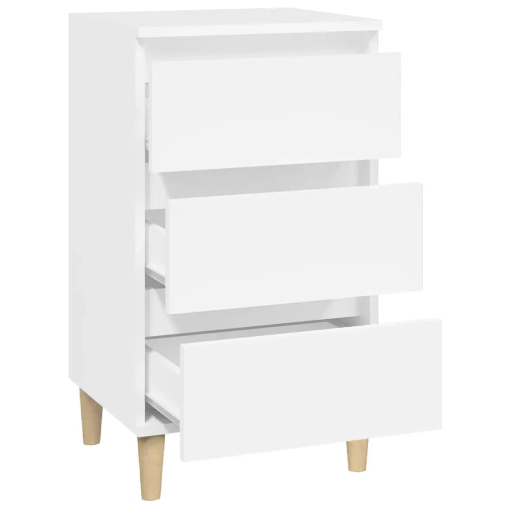 Comodino | Armadio da Notte | Mobiletto da notte Bianco 40x35x70 cm in Legno Multistrato