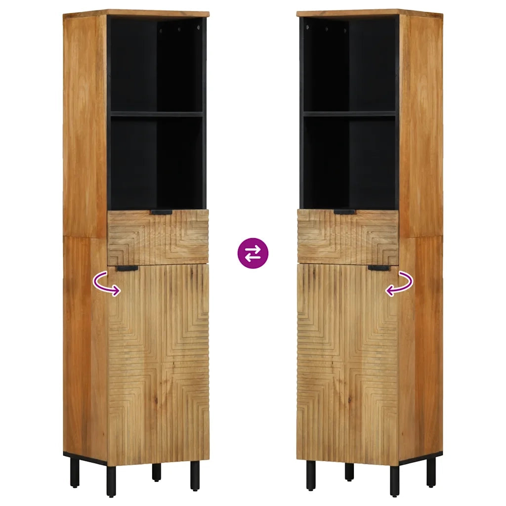 Mobile da Bagno Marrone 38x33x160 cm in Legno Massello di Mango 4017742