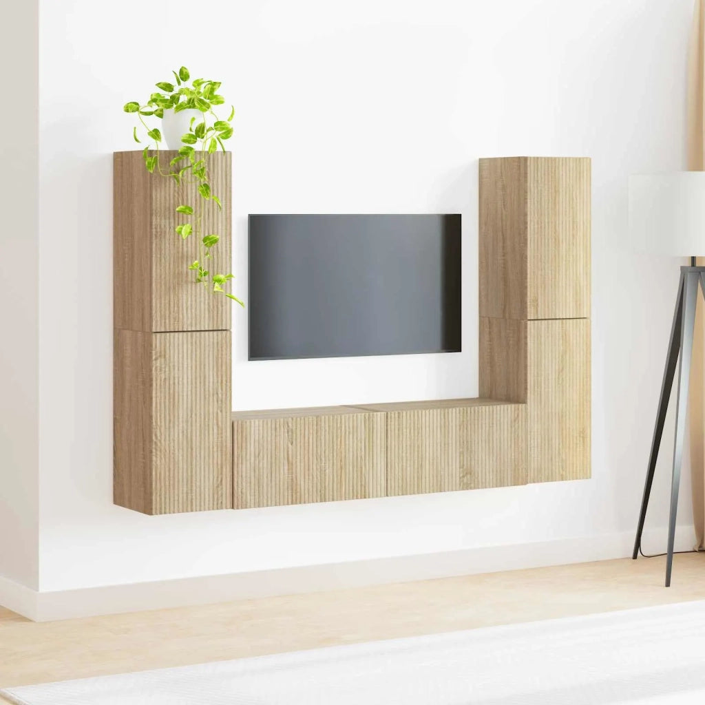 Set mobile TV 6 pcs Rovere Sonoma Legno multistrato