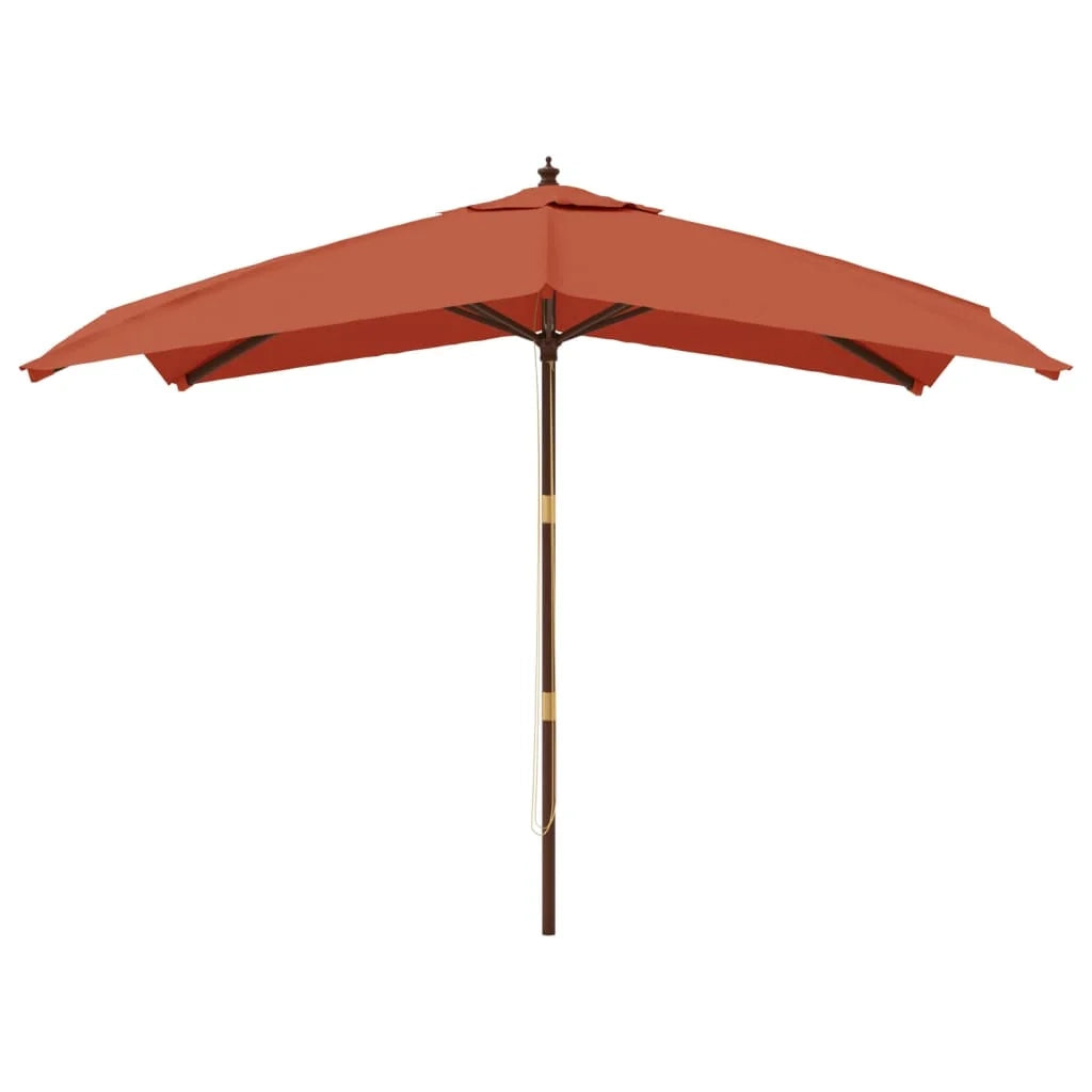 Ombrellone da giardino con palo in legno 300 x 300 x 273 cm arancione 02_0008365