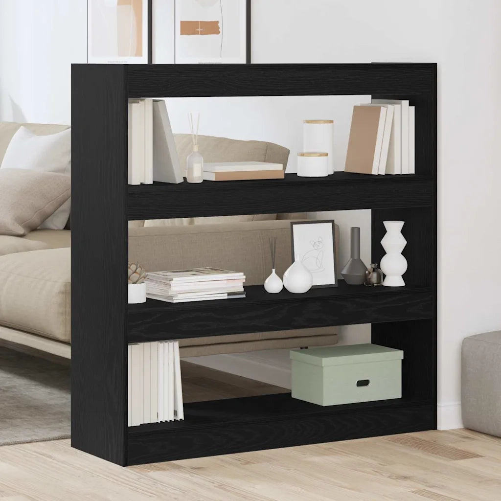 Armadio per Libri Rovere Nero 100 x 30 x 103 cm 862726