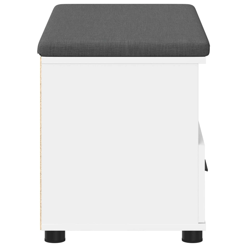 Panca per ingresso con cuscino Bianco 80 x 38 x 46 cm