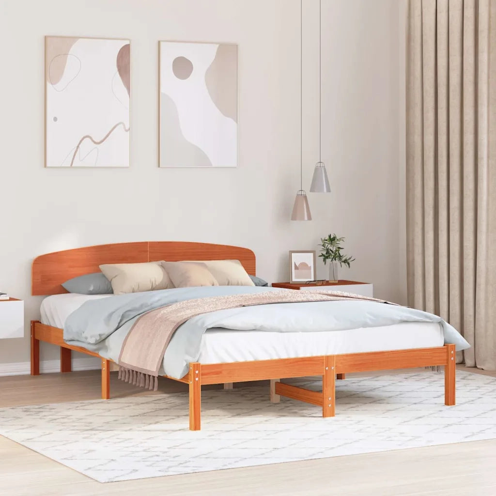 Struttura del letto Marrone cerato 160 x 200 cm Pino massello 872058
