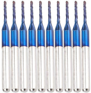 Fasciatura Blu per Fresa a Carburo 3.17mm con Lame per Router CNC per Incisione e Gravatura Pacchetto da 10 (Dimensione: 1.2mm)