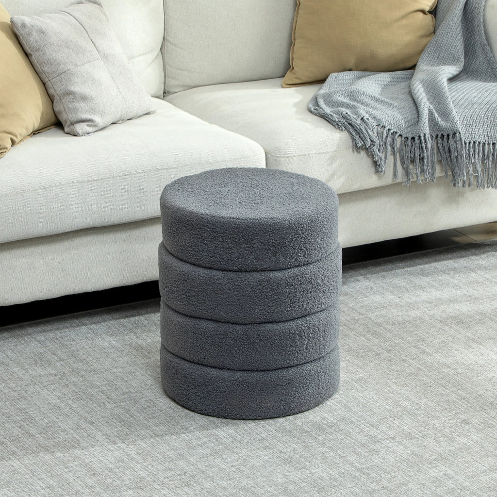 Pouf rotondo tondino ¨C zephmum ¨C velluto scuro ¦µ40x45H cm
