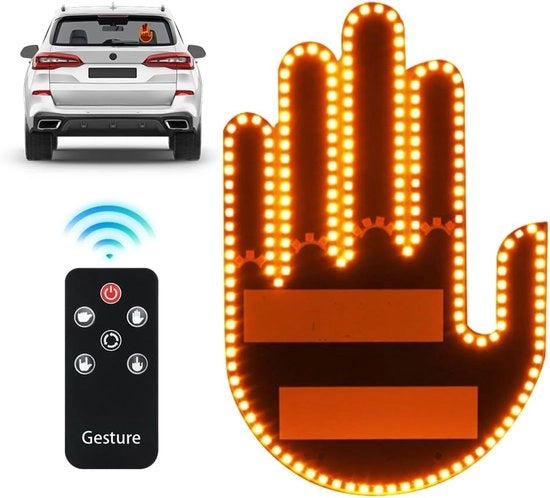 Luce di guida a distanza - luce di illuminazione auto con comando a distanza - luce di guida su e giù con il pollice - LED lampada di mano - luce divertente - LED segnali di mano - accessorio auto per uomini e ragazzi
