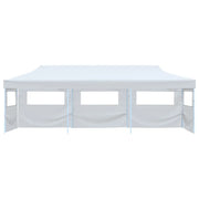 Tenda Pieghevole Pop-Up con 5 Pareti Laterali 3x9 m Bianca 48873