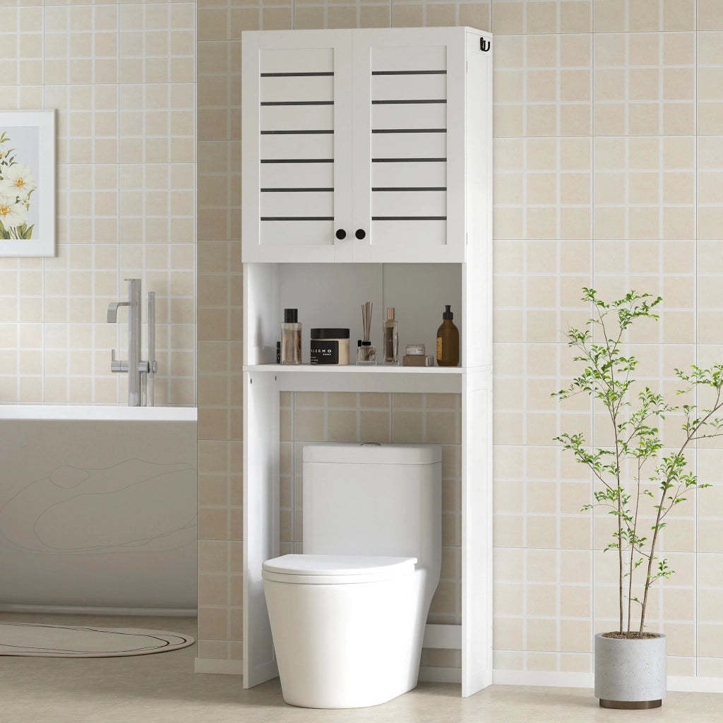Mobile Bagno Sottolavabo e Lavatrice ¨C Zephmum ¨C Legno Multistrato Bianco 67x31.5x190cm