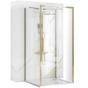 Cabina Doccia A Parete Rea Rapid Slide Gold 100x80