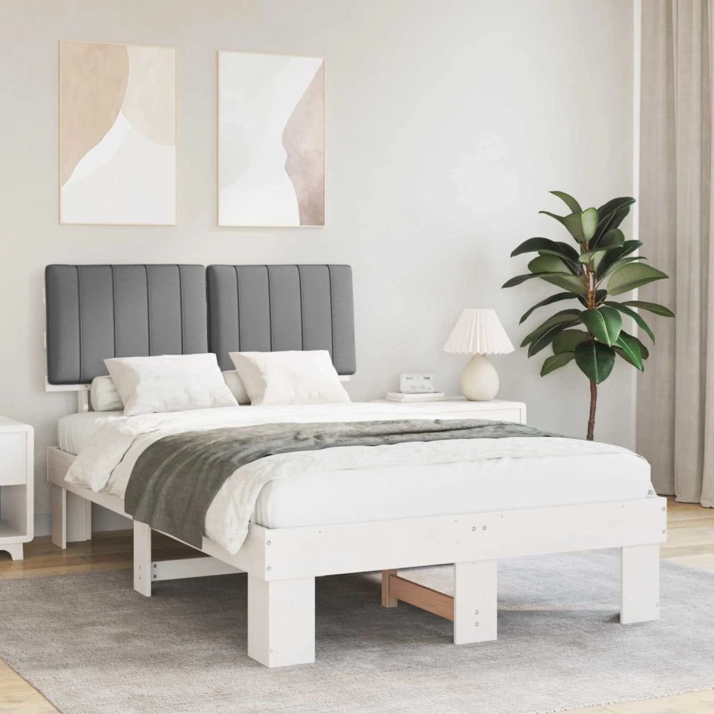 Letto con Testiera Rivestita Grigio chiaro 120 x 190 cm